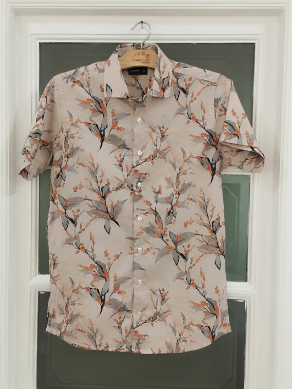 Half-Sleeve Floral Shirt - Premium, 96% Poly, 4% Spandex Blend